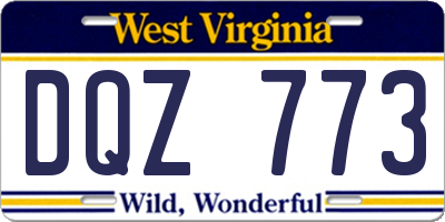 WV license plate DQZ773