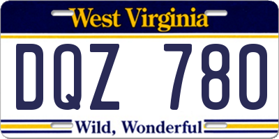 WV license plate DQZ780