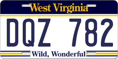WV license plate DQZ782