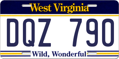 WV license plate DQZ790