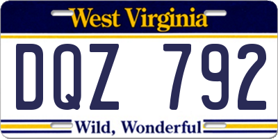 WV license plate DQZ792