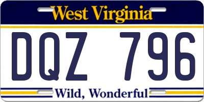 WV license plate DQZ796