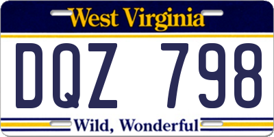 WV license plate DQZ798