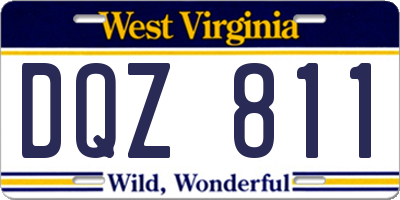 WV license plate DQZ811