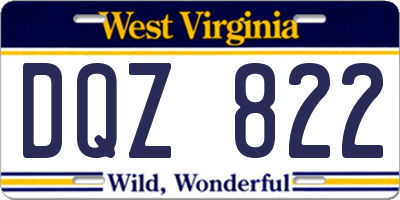 WV license plate DQZ822