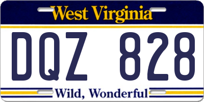 WV license plate DQZ828