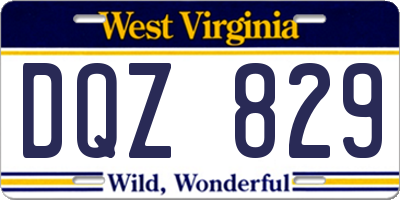 WV license plate DQZ829