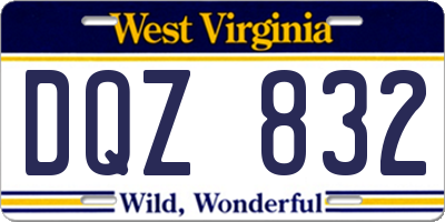 WV license plate DQZ832