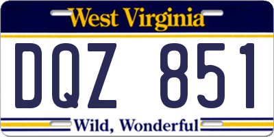 WV license plate DQZ851