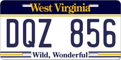 WV license plate DQZ856