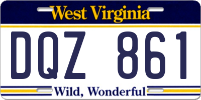 WV license plate DQZ861