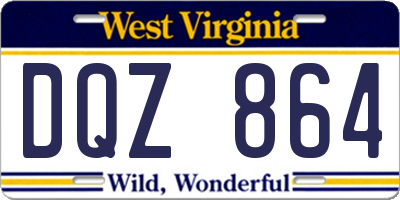 WV license plate DQZ864