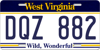 WV license plate DQZ882