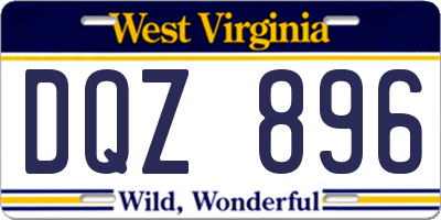 WV license plate DQZ896