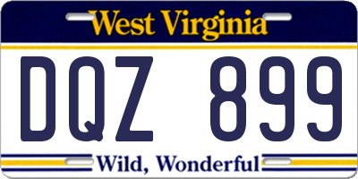 WV license plate DQZ899