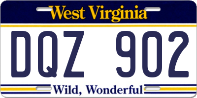 WV license plate DQZ902