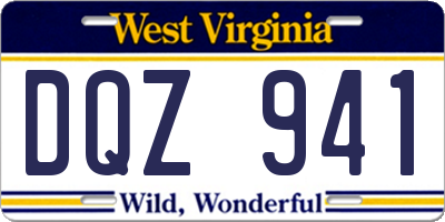 WV license plate DQZ941