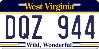 WV license plate DQZ944
