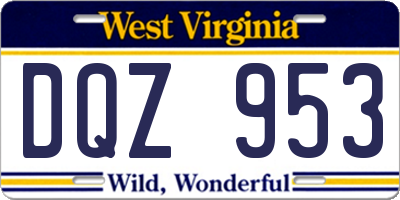 WV license plate DQZ953