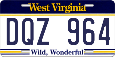 WV license plate DQZ964