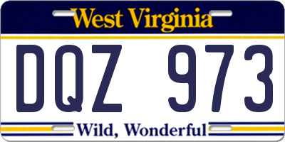 WV license plate DQZ973