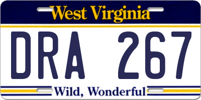 WV license plate DRA267