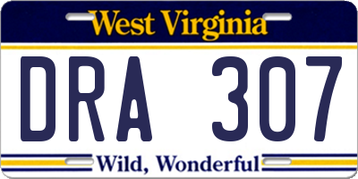 WV license plate DRA307