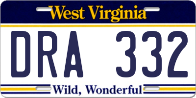 WV license plate DRA332