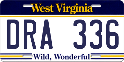 WV license plate DRA336