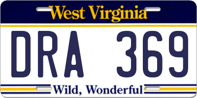WV license plate DRA369