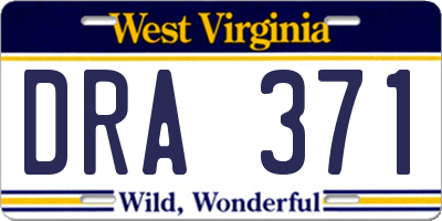 WV license plate DRA371
