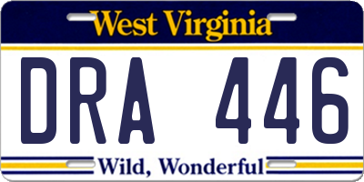 WV license plate DRA446