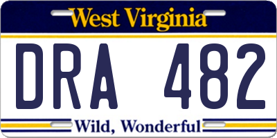 WV license plate DRA482