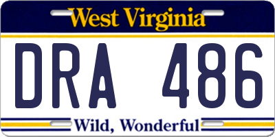 WV license plate DRA486