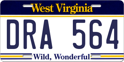 WV license plate DRA564