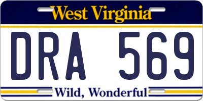 WV license plate DRA569