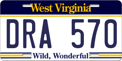 WV license plate DRA570