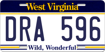 WV license plate DRA596