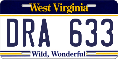 WV license plate DRA633