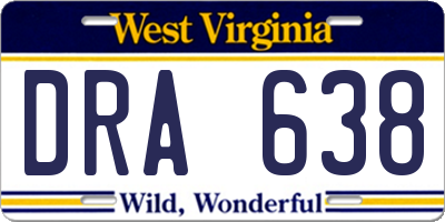 WV license plate DRA638