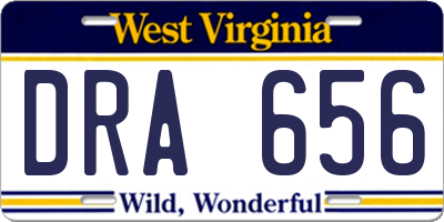 WV license plate DRA656