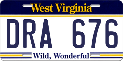 WV license plate DRA676