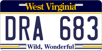WV license plate DRA683