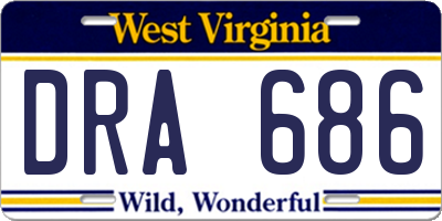 WV license plate DRA686