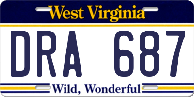 WV license plate DRA687