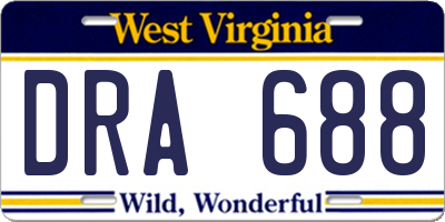 WV license plate DRA688