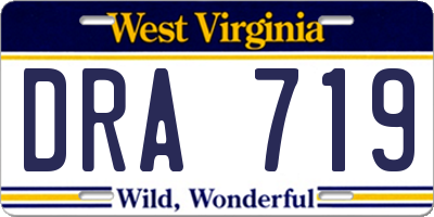 WV license plate DRA719