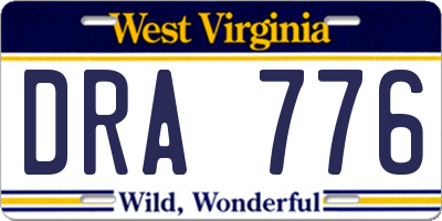 WV license plate DRA776