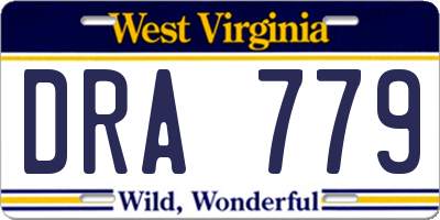 WV license plate DRA779