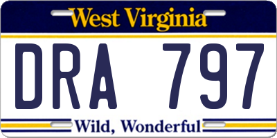 WV license plate DRA797